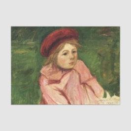 Kleines Mädchen in einem roten Beret Seidenpapier