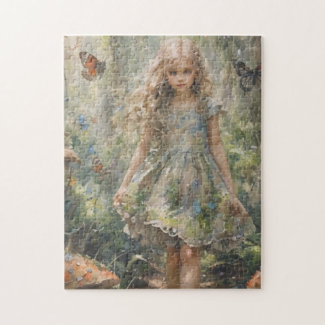 Kleines Mädchen in einer fantasievollen Szene Puzzle (Vertikal)