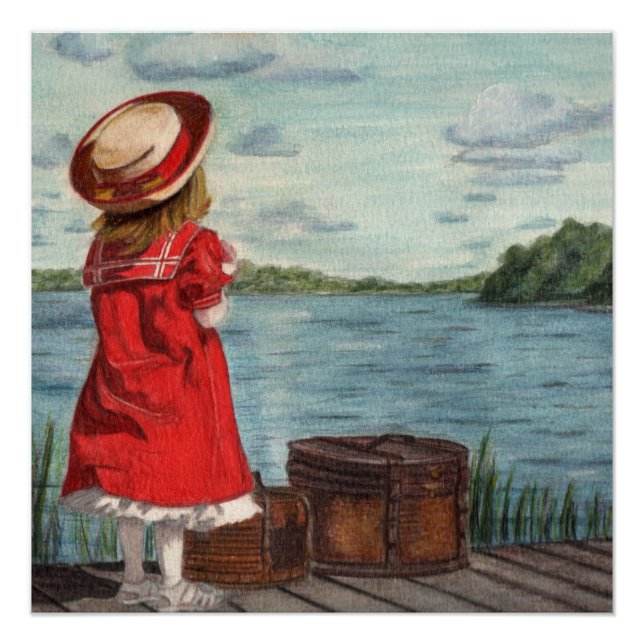 Kleines Mädchen in rot Poster (Vorderseite)