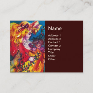 KLEINES MÄDCHEN, KATZE UND HÜBSCHES DOLLAR, Gelb b Visitenkarte