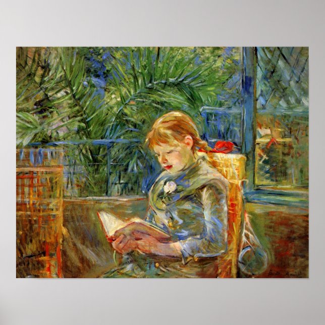 Kleines Mädchen, Lesung durch Berthe Morisot Poster (Vorne)