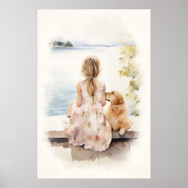 Kleines Mädchen mit Arbeitskraft Poster