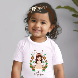 Kleines Mädchen mit Blume Baby T-shirt