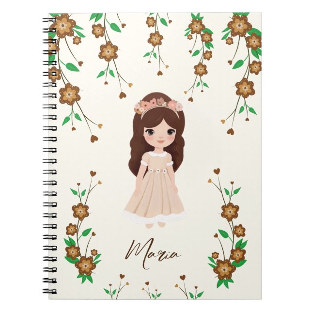 Kleines Mädchen mit Blume Notizblock (Vorderseite)