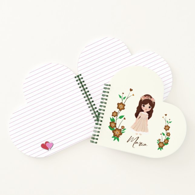 Kleines Mädchen mit Blume Notizbuch (Innenseite)