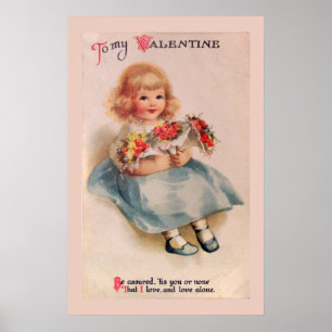 Kleines Mädchen mit Blume Poster