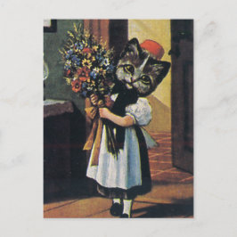 Kleines Mädchen mit Blume Postkarte