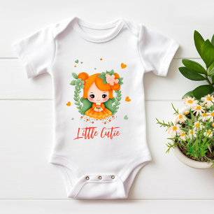 Kleines Mädchen mit Blumen Baby Strampler