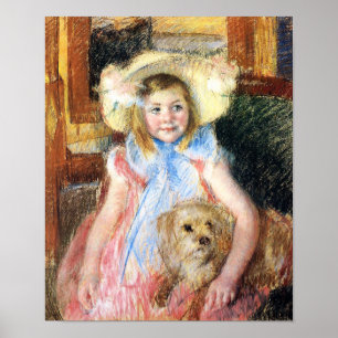 Kleines Mädchen mit Dog Poster