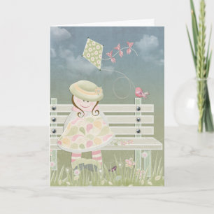 kleines Mädchen mit Drachen Karte