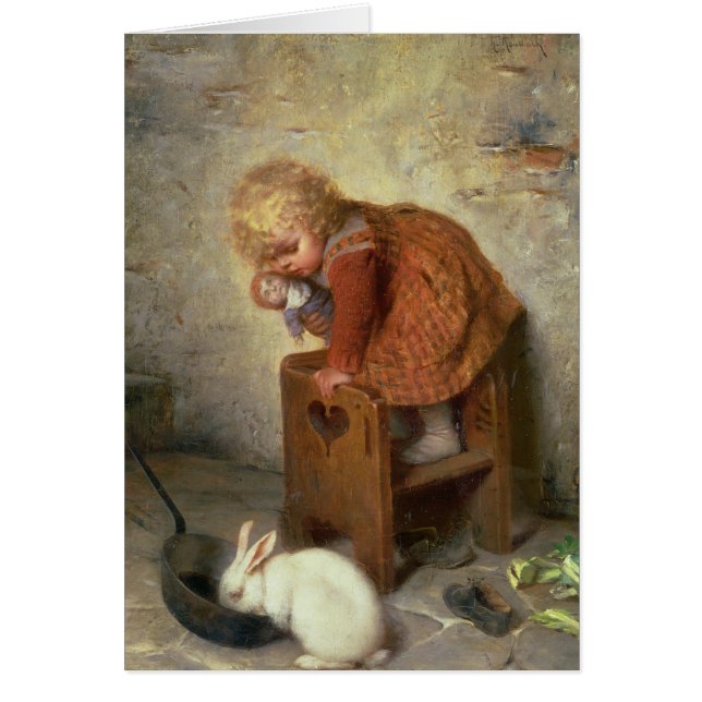 Kleines Mädchen mit einem Kaninchen (Vorne)