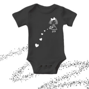 Kleines Mädchen mit Herz Baby Strampler