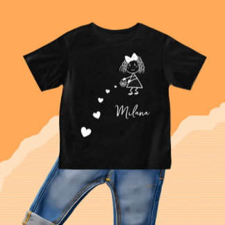 Kleines Mädchen mit Herz Baby T-shirt