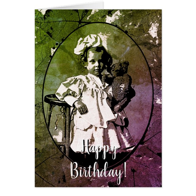 KLEINES MÄDCHEN MIT TEDDY BEAR DOLL 1900ER (Vorne)