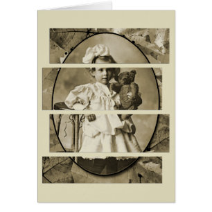 KLEINES MÄDCHEN MIT TEDDY BEAR DOLL 1900ER