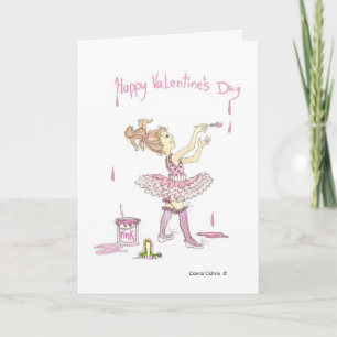 Kleines Mädchen mit Tutu Valentine Card Feiertagskarte
