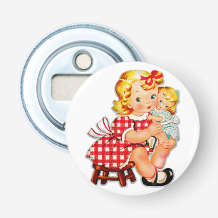 Kleines Mädchen Retro-Vintage-Puppe Kind Flaschenöffner