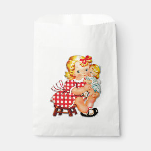 Kleines Mädchen Retro Vintage-Puppe Kind Geschenktütchen