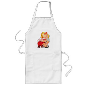 Kleines Mädchen Retro-Vintage-Puppe Kind Lange Schürze