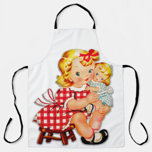 Kleines Mädchen Retro Vintage-Puppe Kind Schürze