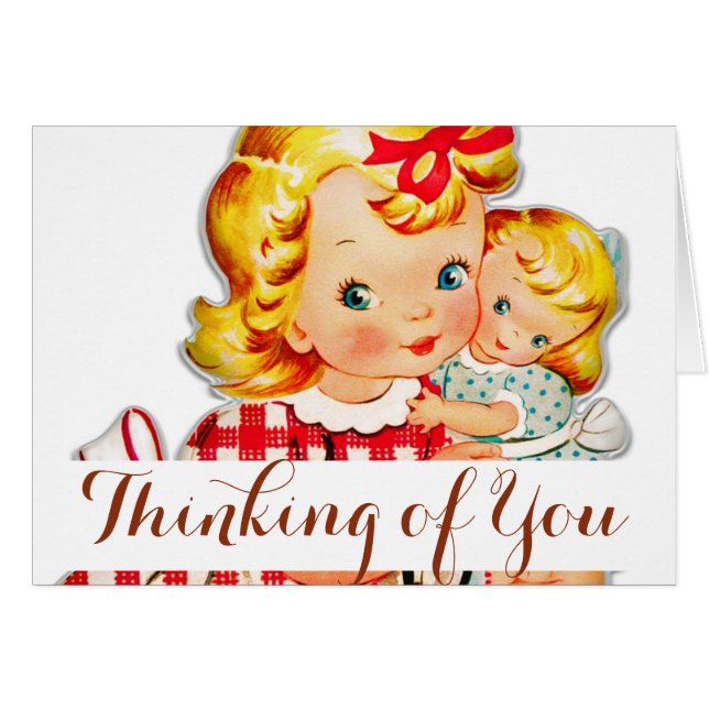 Kleines Mädchen Retro Vintage Puppenkind (Vorderseite (Horizontal))