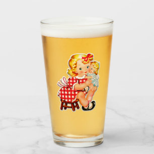 Kleines Mädchen Retro Vintage Puppenkind Glas