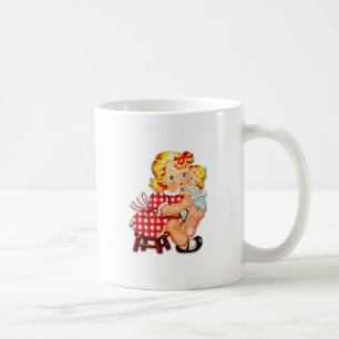 Kleines Mädchen Retro Vintage Puppenkind Kaffeetasse