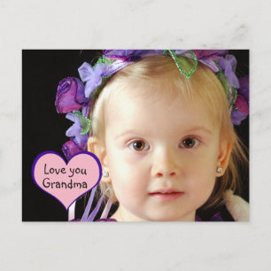 Kleines Mädchen rosa Herz "Liebe du Oma" Postkarte