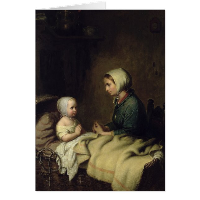 Kleines Mädchen-Sprichwort ihre Gebete im Bett (Vorne)