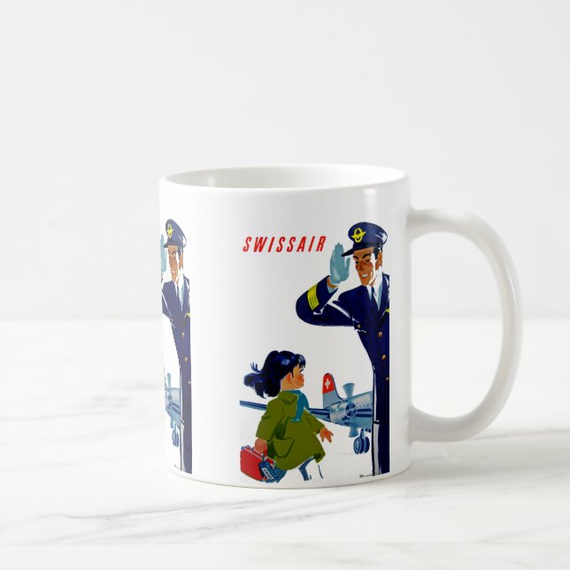 Kleines Mädchen Swissairs Tasse (Rechts)
