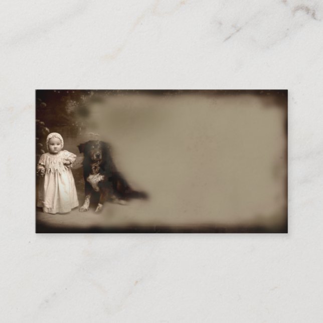 Kleines Mädchen u. ihre HundePrim Geschäfts-Karten Visitenkarte (Vorderseite)