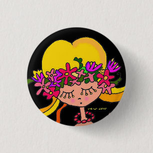 Kleines Mädchen-Ukrainer-Volkskunst Button