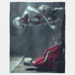 KLEINES MÄDCHEN UND ANDROID FLEECEDECKE