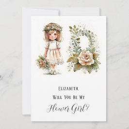 Kleines Mädchen und Blume werden Sie mein Blumenmä Einladung