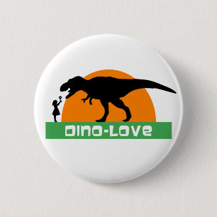 Kleines Mädchen und Dinosaurier Button