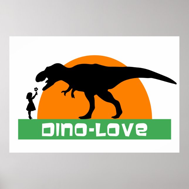 Kleines Mädchen und Dinosaurier Poster (Vorne)