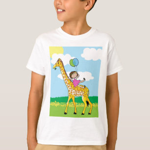 Kleines Mädchen und Giraffe T-Shirt