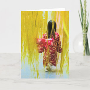 Kleines Mädchen unterwegs Karte