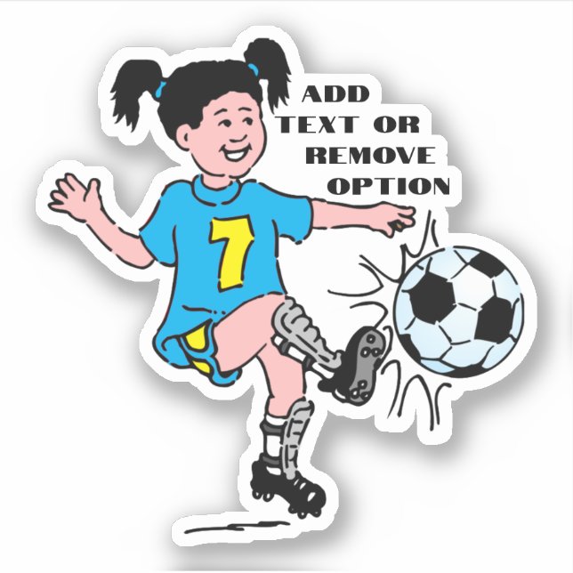 Kleines Mädchenfußball Aufkleber (Vorderseite)