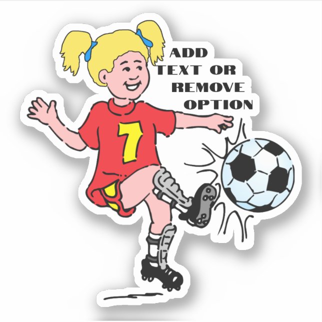 Kleines Mädchenfußball Aufkleber (Vorderseite)