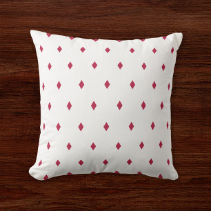 Kleines Magenta Diamond Geometrisches Muster weiß Kissen