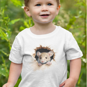 Kleines Maus Shirt Blass Hervorschauend