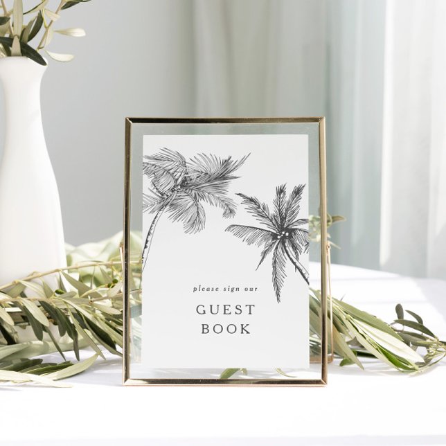 Kleines modernes tropisches Gästebuch (Explore our fully customizable collection of palm tree wedding items!)