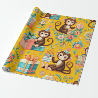 Kleines Monkey Wrapping Paper Geschenkpapier