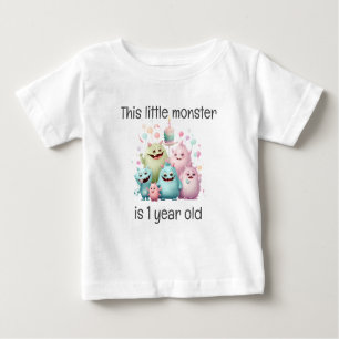 Kleines Monster 1. Geburtstag Baby T-shirt