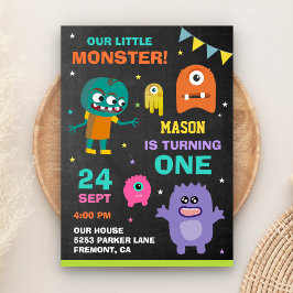 Kleines Monster 1. Geburtstagsparty Einladung