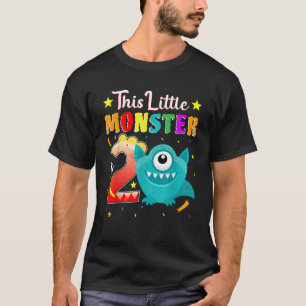 Kleines Monster 2. Geburtstag Party Monster 2 Jahr T-Shirt