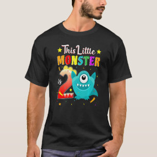 Kleines Monster 2. Geburtstag Party Monster 2 Jahr T-Shirt
