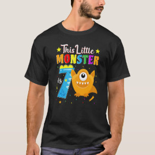 Kleines Monster 7. Geburtstagsparty Monster 7 Jahr T-Shirt