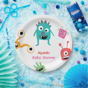 Kleines Monster auf dem Weg Baby Dusche Halloween Pappteller